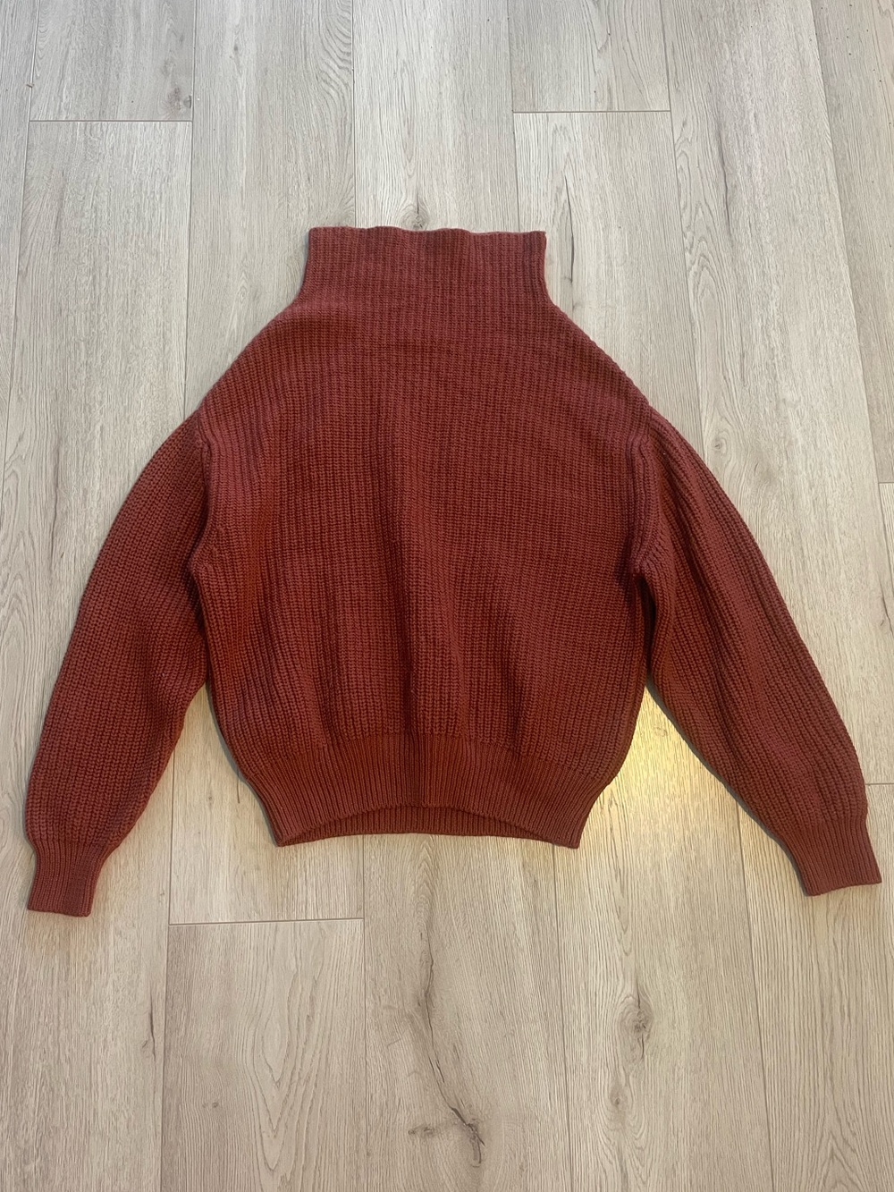 Aritzia Wilfred 100% Merino Wool Montpellier Waist Turtleneck Sweater - Rustwood